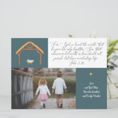 Carte de Noël photo avec Jean 3:16 (Debout devant)