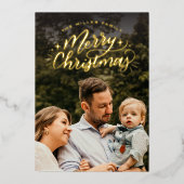 Carte de Noël photo avec lettrage manuel (Recto)