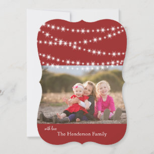 Carte de Noël photo avec lumières scintillantes