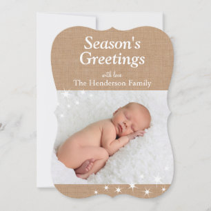 Carte de Noël photo avec lumières scintillantes