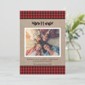 Carte de Noël photo avec monogramme rustique (Debout devant)