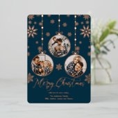 Carte de Noël photo avec ornement moderne (Debout devant)