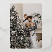 Carte de Noël photo avec ornement moderne (Verso)