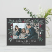 Carte de Noël photo avec spray Evergreen (Debout devant)