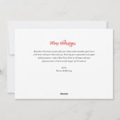 carte de Noël photo avec un joli script blanc (Dos)