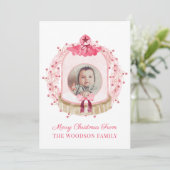 Carte de Noël photo Baby First Christmas (Debout devant)