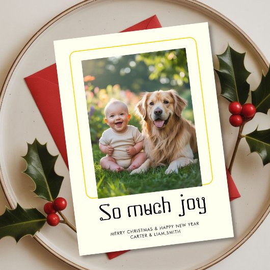 Carte de Noël photo bébé « So Much Joy Holiday Bab
