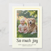 Carte de Noël photo bébé « So Much Joy Holiday Bab (Devant)