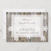 Carte de Noël photo Bois en détresse et Flocons de (Dos)