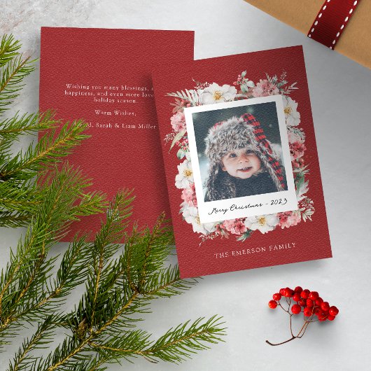 Carte de Noël photo botanique