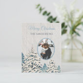 Carte de Noël photo Budget Vintage Snowy Woods (Debout devant)