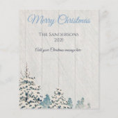 Carte de Noël photo Budget Vintage Snowy Woods (Dos)