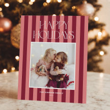 Carte de Noël photo Burgundy rose pas chère