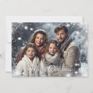 Carte de Noël photo calligraphiée Joyeux Noël