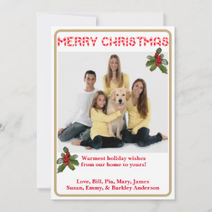 Carte de Noël photo Candy Cane