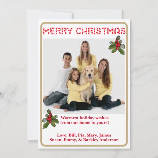Carte de Noël photo Candy Cane (Devant)