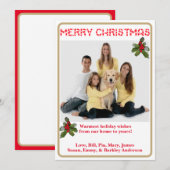 Carte de Noël photo Candy Cane (Devant / Derrière)