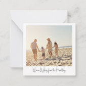 Carte de Noël photo carré plage tropicale (Dos)