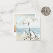 Carte de Noël photo carré plage tropicale (Devant/Arrière en situation)