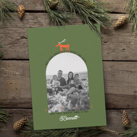 Carte de Noël photo Cerf & Arche