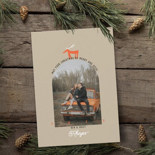 Carte de Noël photo Cerf & Arche