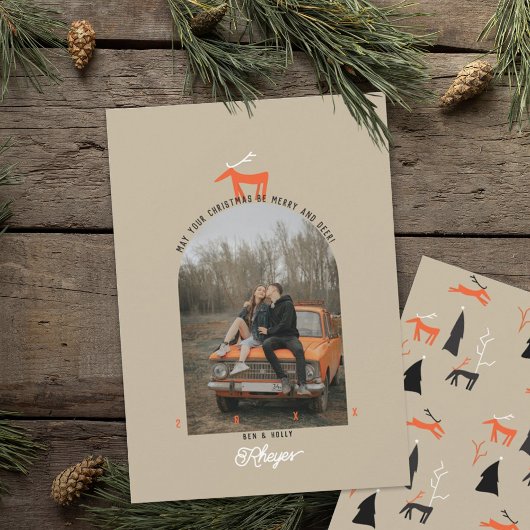 Carte de Noël photo Cerf & Arche