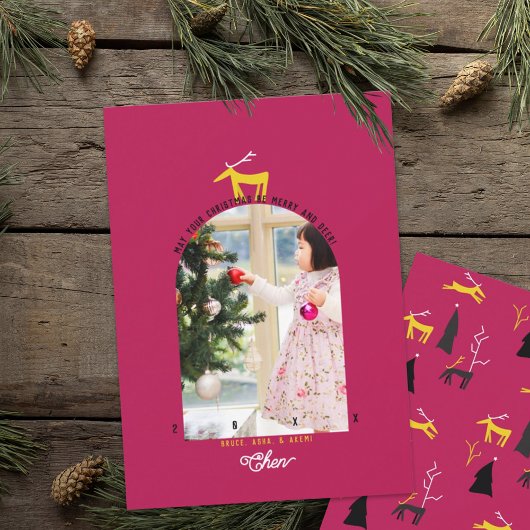 Carte de Noël photo Cerf & Arche