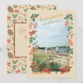 Carte de Noël photo côtière Gilded Tides (Devant / Derrière)
