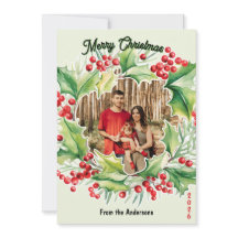 Carte de Noël photo Couronne festive 3