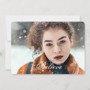 Carte de Noël photo croyez en Noël