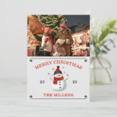 Carte de Noël photo Cute Snowman (Debout devant)