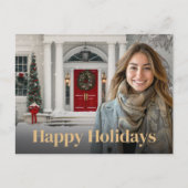 Carte de Noël photo d'agent immobilier de maison é (Devant)