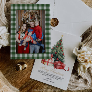 Carte de Noël photo d'arbre de Noël à l'aquarelle