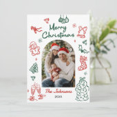 Carte de Noël photo d'arch fantaisiste dessinée à  (Debout devant)