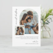 Carte de Noël photo d'arche de plage de famille la (Debout devant)