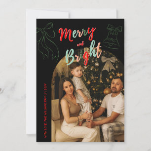 Carte de Noël photo d'arche joyeuse et lumineuse d
