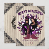 Carte de Noël photo de couronne de Noël gothique (Devant / Derrière)