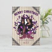 Carte de Noël photo de couronne de Noël gothique (Debout devant)