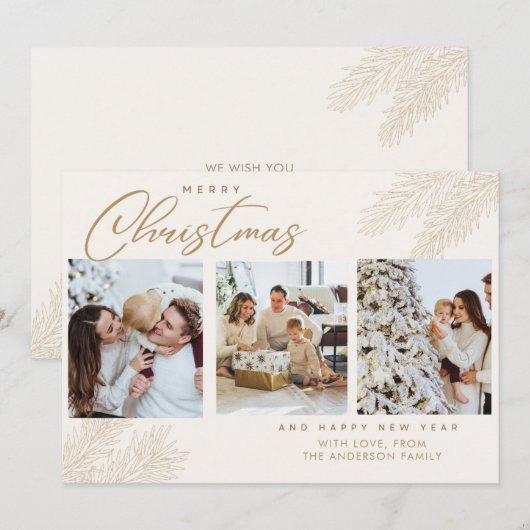 Carte de Noël photo de famille (Devant / Derrière)