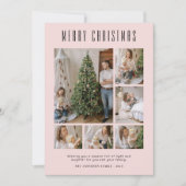 Carte de Noël Photo de Famille Rose 6 (Devant)