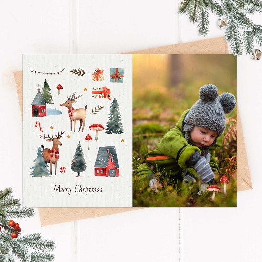 Carte de Noël photo de forêt