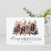 Carte de Noël photo de forêt moderne (Debout devant)