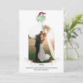 Carte de Noël photo de gui aquarelle pour jeunes m (Debout devant)