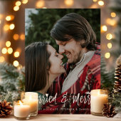 Carte de Noël photo de jeunes mariés 'Mariés et jo