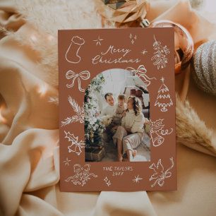 Carte de Noël photo de l'arc à main