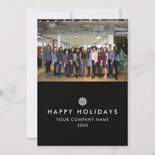 Carte de Noël photo de l'équipe d'affaires (Devant)