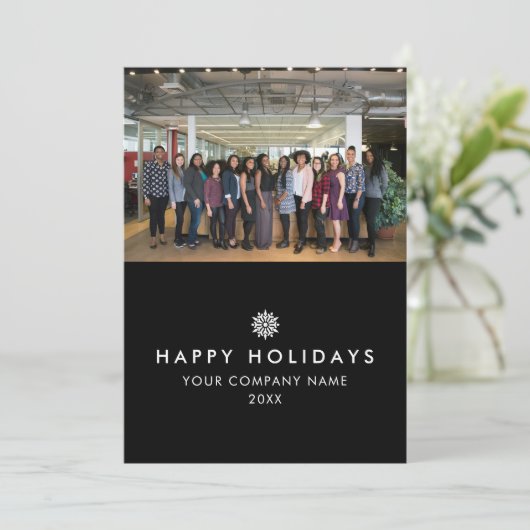 Carte de Noël photo de l'équipe d'affaires (Debout devant)