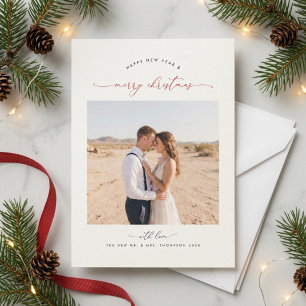 Carte de Noël Photo de Mariage Calligraphie Fantai