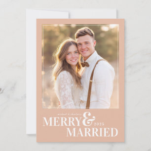 Carte de Noël photo de mariage joyeux