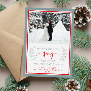 Carte de Noël photo de Mariés Joyeux et Heureux
